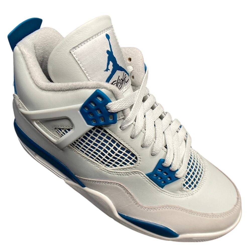 Air Jordan 4 Retro Sneakers Men Sz 10.5 Industrial Blue High Top Heritage